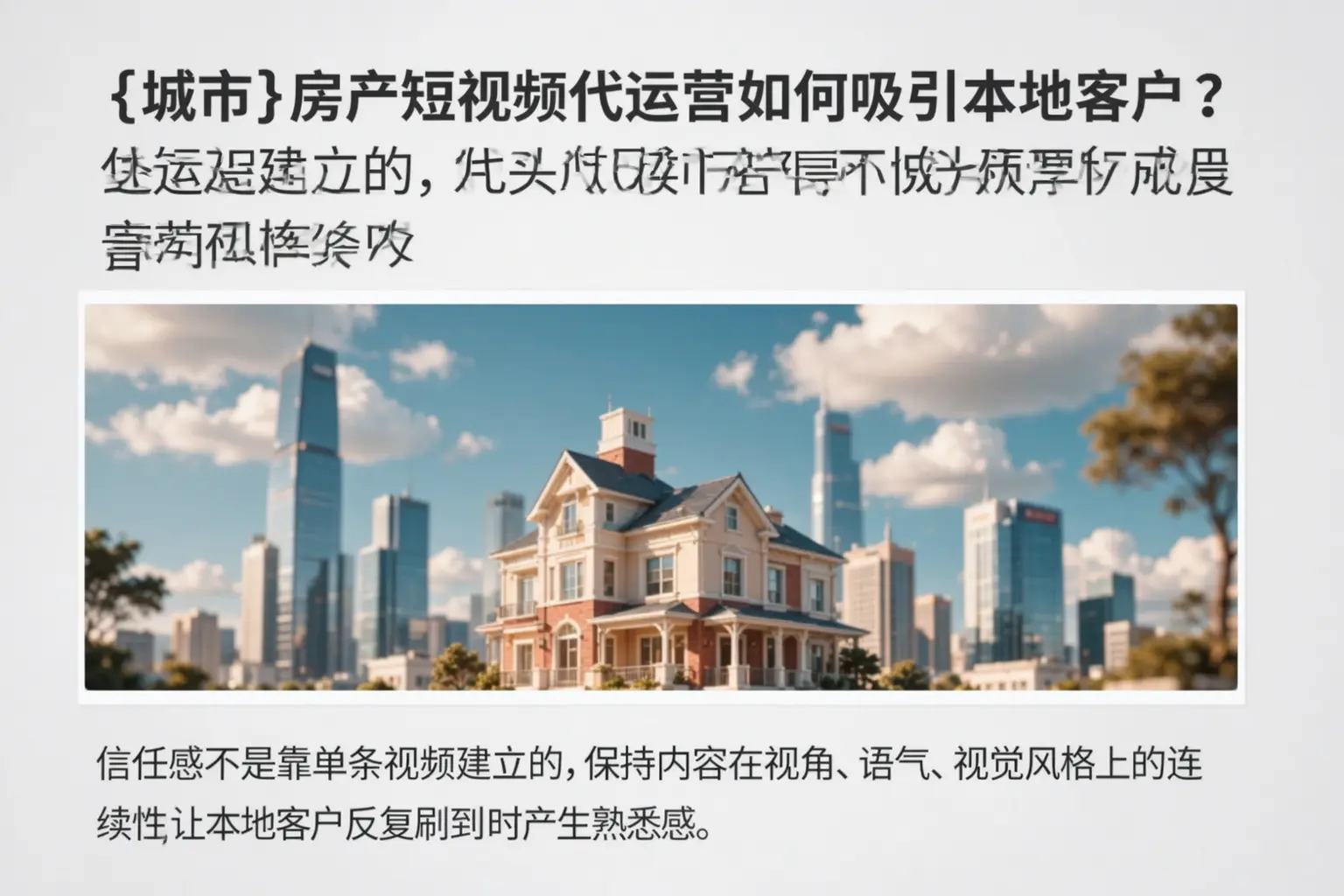 龙安房产短视频代运营如何吸引本地客户？